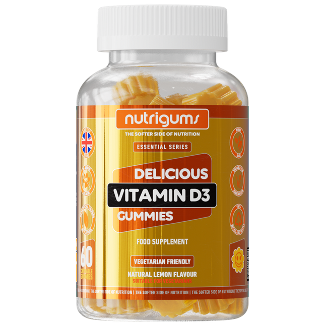 Nutrigums Natural Lemon Vitamin D3 Gummies (60 gummies)