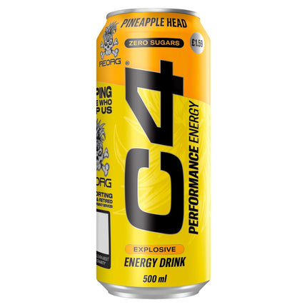 Cellucor C4 Performance Energy Carbonated RTD 12x500ml Pineapple Head
