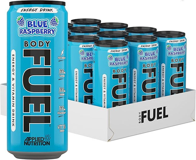 Applied Nutrition Body Fuel Energy Can 12x330ml Blue Raspberry