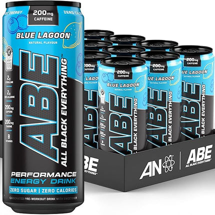 Applied Nutrition ABE (All Black Everything) Carbonated Can 12x330ml Blue Lagoon
