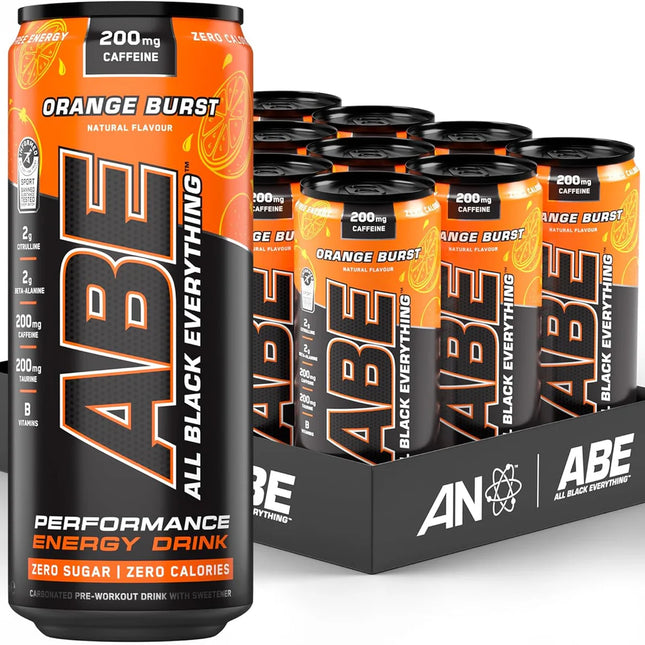 Applied Nutrition ABE (All Black Everything) Carbonated Can 12x330ml Orange Burst