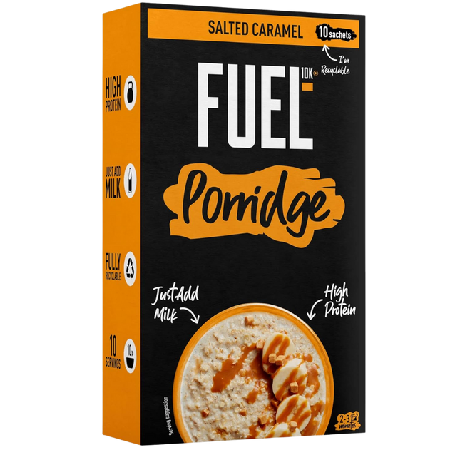 Fuel10k Salted Caramel Porridge Sachets - 10 x 36g Sachets