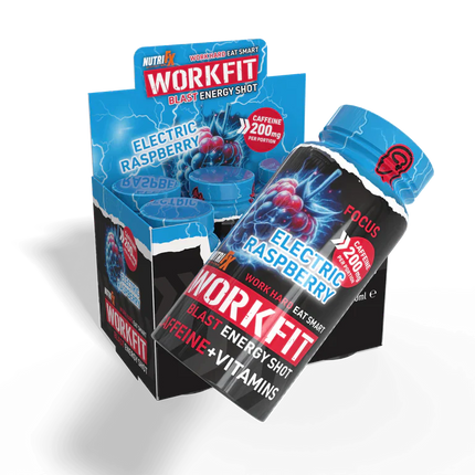 NutriFX Workfit Electric Raspberry Blast Energy Shot (6 x 60ml multipack)