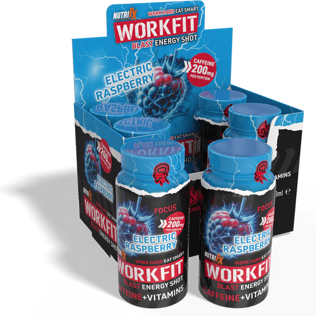 NutriFX Workfit Electric Raspberry Blast Energy Shot (6 x 60ml multipack)