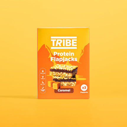 Tribe Caramel Protein Flapjacks (3 x 38g Multipack) - Case of 7 (21 bars total)