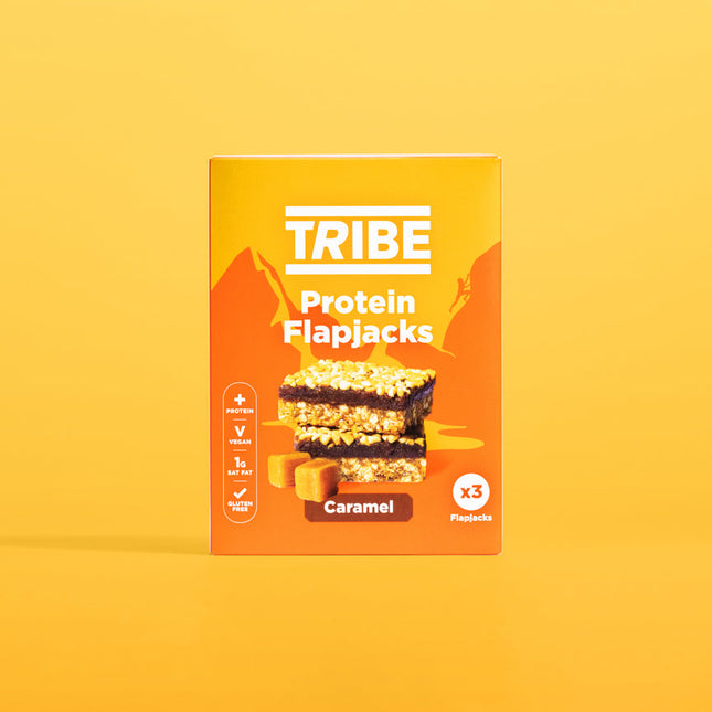 Tribe Caramel Protein Flapjacks (3 x 38g Multipack) - Case of 7 (21 bars total)