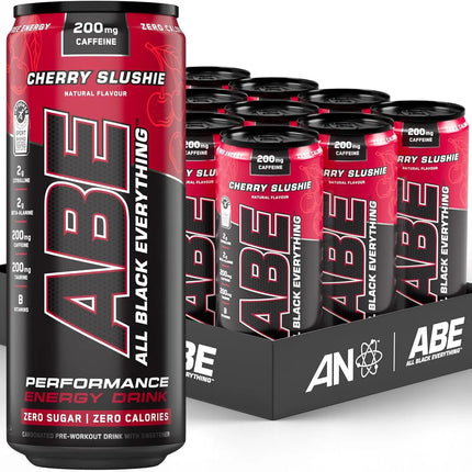Applied Nutrition ABE (All Black Everything) Carbonated Can 12x330ml Cherry Slushie