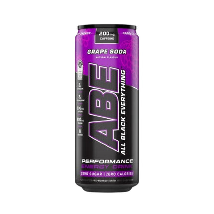Applied Nutrition ABE (All Black Everything) Carbonated Can 12x330ml American Grape Soda