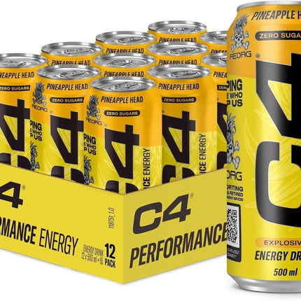 Cellucor C4 Performance Energy Carbonated RTD 12x500ml Pineapple Head