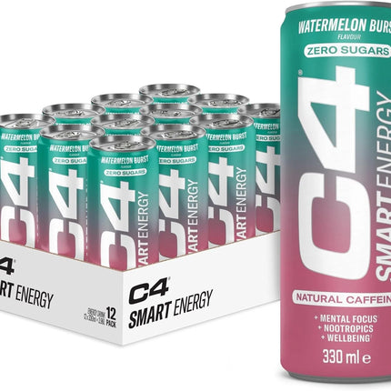 Cellucor C4 Smart Energy Carbonated 12x330ml Watermelon Burst
