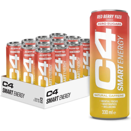 Cellucor C4 Smart Energy Carbonated 12x330ml Red Berry Yuzu