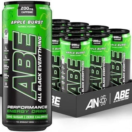 Applied Nutrition ABE (All Black Everything) Carbonated Can 12x330ml Apple Burst