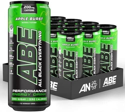 Applied Nutrition ABE (All Black Everything) Carbonated Can 12x330ml Apple Burst