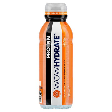 Wow Hydrate Tropical Sugar Free Protein & Vitamin Water 500ml - Case of 12
